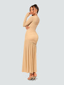 Soraya-Mesh Drape Dress