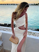 Zoya-Cutout Drape Dress