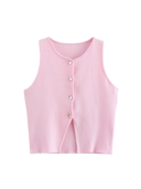 Adele-Knit Button Top