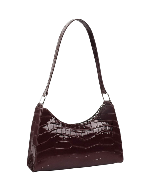 Nora-Glossy Croc Bag
