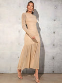 Soraya-Mesh Drape Dress