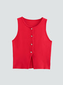 Adele-Knit Button Top
