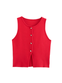 Adele-Knit Button Top