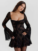 Ines-Flare Sheer Dress