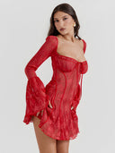 Ines-Flare Sheer Dress