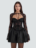 Vera-Lace Puff Dress