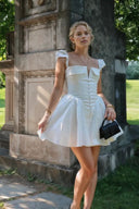 ELARA-Pleated Button Dress