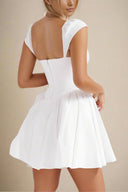 ELARA-Pleated Button Dress