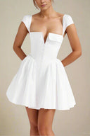 ELARA-Pleated Button Dress