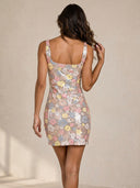 Floral Sequin Mini Dress
