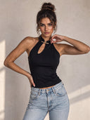 Luxe Clasp Halter Top