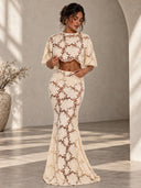 Floral Lace Skirt Set