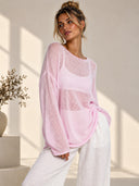 Sheer Knit Batwing Top