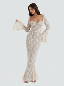 LYRA-Mesh Sleeve Dress