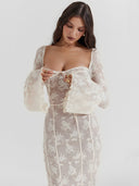 LYRA-Mesh Sleeve Dress