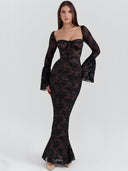 LYRA-Mesh Sleeve Dress