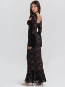 LYRA-Mesh Sleeve Dress