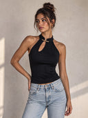 Luxe Clasp Halter Top