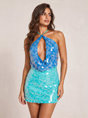 Ocean Sequin Mini Dress