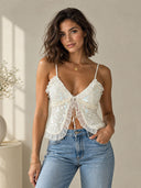 Ruffle Sequin Cami Top