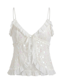 Ruffle Sequin Cami Top