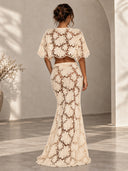 Floral Lace Skirt Set