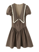 Lace Trim Plaid Dress