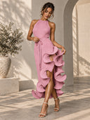 Pleated Halter Maxi Dress