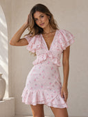 Floral Ruffle Mini Dress