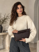 Woven Foldover Clutch