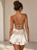 Satin Flare Romper