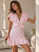 Floral Ruffle Mini Dress