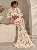 Floral Lace Skirt Set