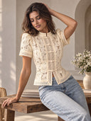 Lace-Up Floral Top