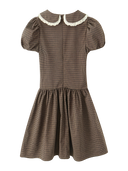 Lace Trim Plaid Dress