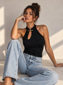 Luxe Clasp Halter Top