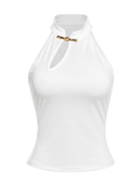 Luxe Clasp Halter Top