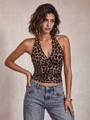 Leopard Halter Top