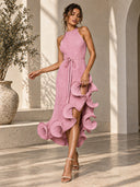 Pleated Halter Maxi Dress