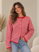 Striped Button Cardigan