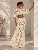 Floral Lace Skirt Set