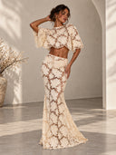 Floral Lace Skirt Set