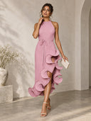 Pleated Halter Maxi Dress