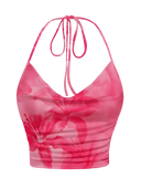 Floral Mesh Halter Top