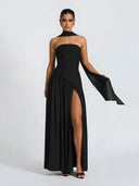 Noor-Asymmetry Slit Dress