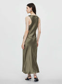 Lyra-Satin Cowl Dress