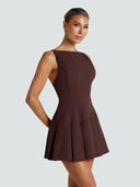 Ines-Pleated Mini Dress