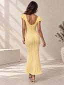 Ruffle Knit Maxi Dress
