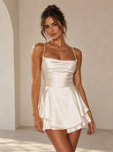 Satin Flare Romper