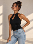 Luxe Clasp Halter Top